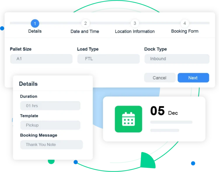 Simplified booking for dock appointments